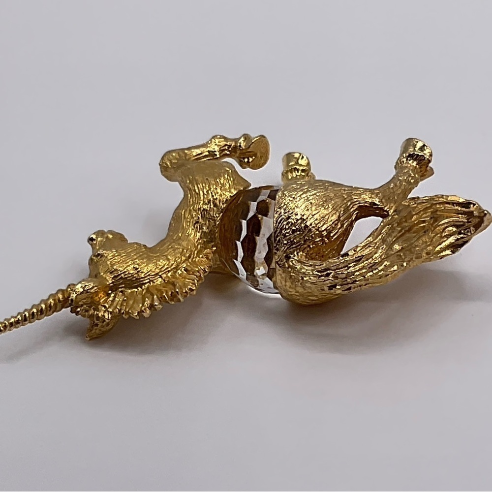 Vintage Unicorn Miniature Faceted Crystal Belly Gold Plated Metal 1983 IFS Figur - Picture 5 of 10